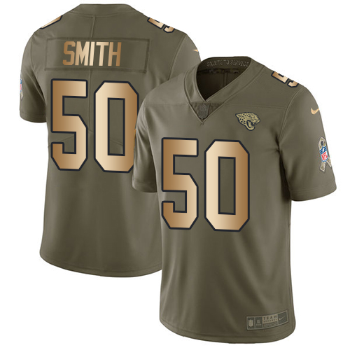 Nike Jacksonville Jaguars #50 Telvin Smith Olive Gold Men Stitched NFL Limited 2017 Salute To Service Jersey->jacksonville jaguars->NFL Jersey